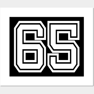 Number 65 for a sports team, group, or community T-Shirt Posters and Art